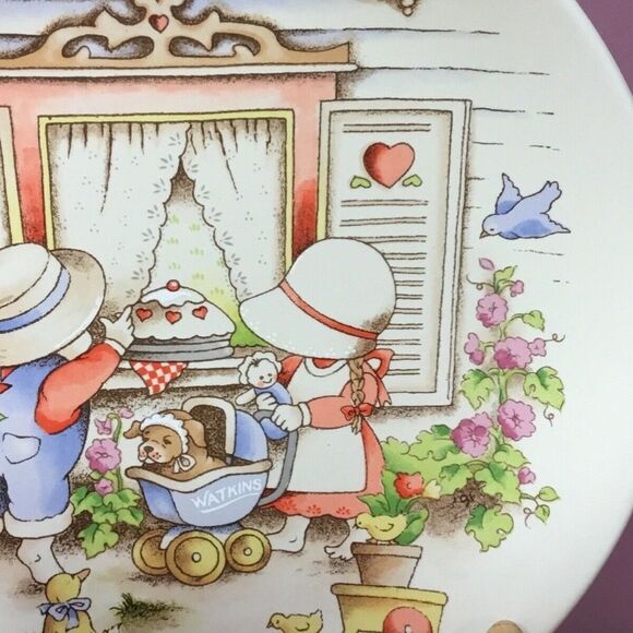 VTG 91s  Watkins Country Kids Porcelain Dessert Plate Moms Are Special 8" - Picture 10 of 10